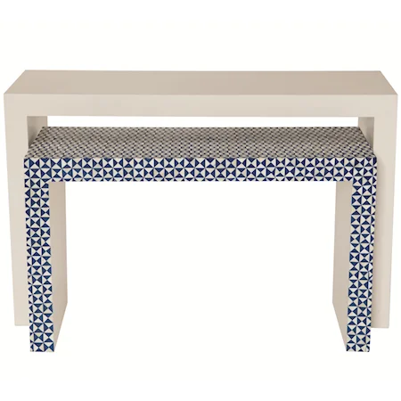 Nesting Console Tables with Patterned Bone Inlay Design